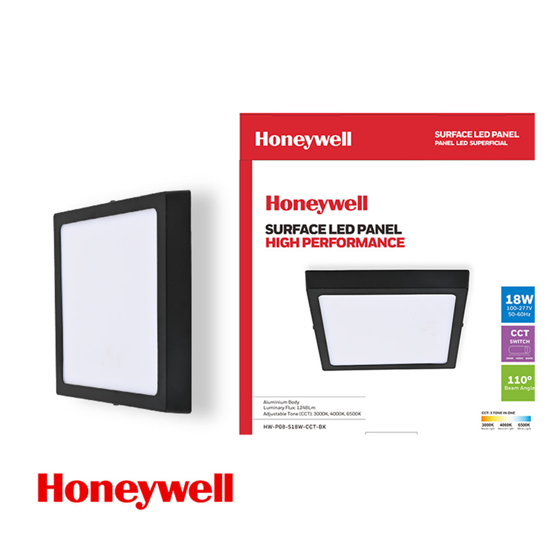HW-P08-S18W LED Surface Panel in Black